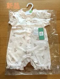 新品　未使　ディズニー　綿100　ロンパース　フリル　半袖　ピンク　女の子60のサムネイル