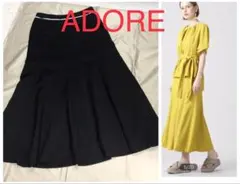 新品】アドーア⭐️定価34000円 ADORE フレアスカート 38 キャメル