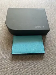 Valextra ジップパース 12カード グリーン 箱付き イニシャル入り 