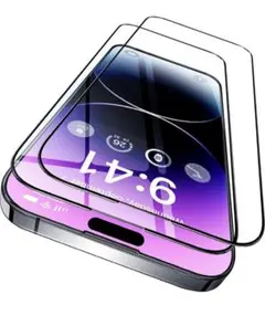 iPhone14 Pro 用ガラスフィルム 2枚セット 簡単 ガイド粋付き