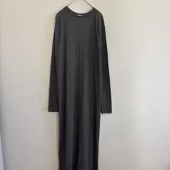feepur フェピュール カットリブ ロングワンピース LL チャコール