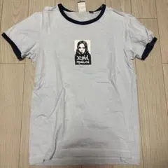 X-girl made-me プリント リンガーTシャツ M ライトブルーのサムネイル