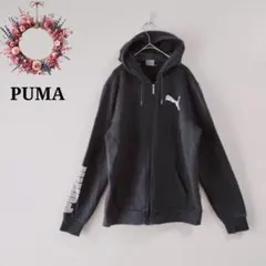 プーマ◇パーカー ジップアップ デカロゴ フード付 裏起毛 フーディー M