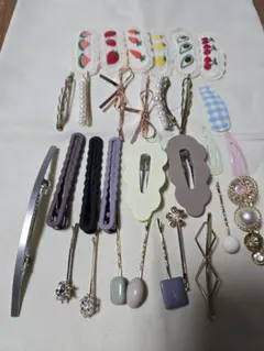 ヘアアクセサリー まとめ売り ヘアピン バレッタ パール くすみカラー