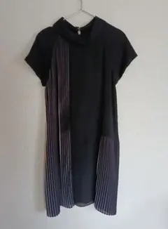 コムサデモード グリニッチアベニュー プリーツ切替 半袖ワンピース Lサイズ