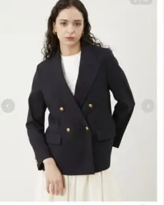 ミラオーウェン 金釦ダブルブレストレザージャケット