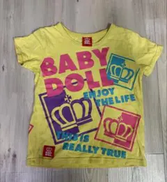 BABYDOLL 半袖Tシャツ イエロー 王冠ロゴ　ベビードールのサムネイル