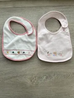 familiar スタイ・よだれかけ 白 ピンク