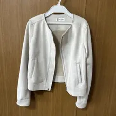 MICHEL KLEIN ノーカラージャケット ベージュ