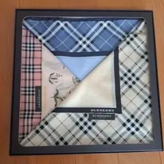 BURBERRY チェック柄　ハンカチ３枚セット