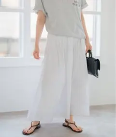 コットンナイロンギャザースカート