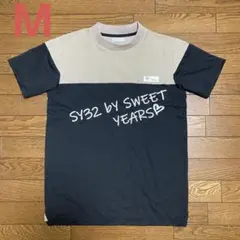 SY32 BY SWEET YEARS 半袖モックネックシャツ　ブラックＭ
