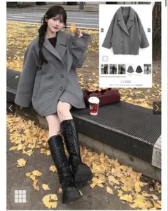 フェイクウールチェスターコート[kz570]
