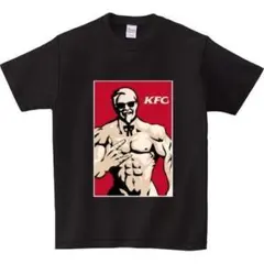 【パロディTシャツ】 KFC　カーネル・サンダース 筋トレ　面白Tシャ