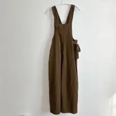 アントゲージ　サロペット　オーバーオール　パンツ　長さ調節可能　ボトムス　茶色