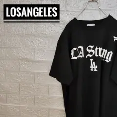 LA Strong　Fanaticsビッグロゴ古着Tシャツ黒Lのサムネイル