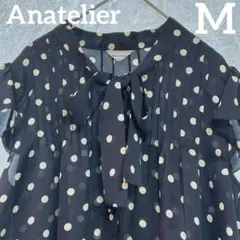 Anatelier アナトリエ　ドット　ブラウス　半袖　水玉　ブラックのサムネイル