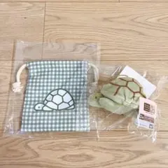 タイトーくじ　ブルーナアニマル　マスコット　巾着ポーチ　カメ