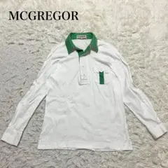 McGREGOR ホワイト ポロシャツ M ポケット　カジュアル　ストライプ襟