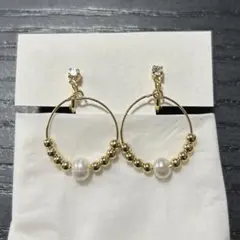 【Te chichi】パールビーズ フープイヤリングのサムネイル