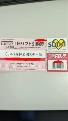 くじゅう森公園スキー場 1日リフト引換券