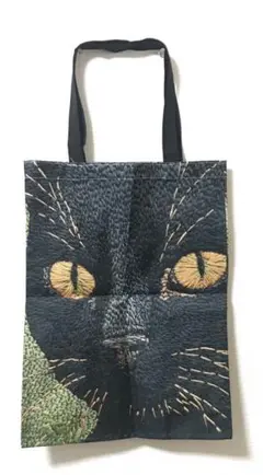 黒猫柄プリント　トートバッグ
