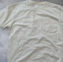 [新品]VELVASHEEN ベージュ コットン Tシャツ ポケット付き