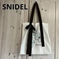 SNIDEL 花柄刺繍 リボントートバッグ