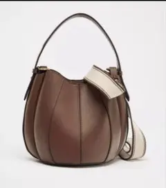 完売品 ZARA ステッチ入りバケットバッグ ショルダーバッグ