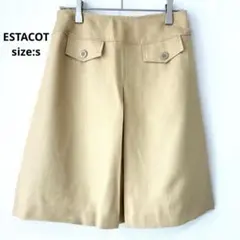 【美品】ESTACOT ひざ丈　スカート ベージュ ウエスト58-63のサムネイル