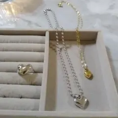 値下げ！ハートモチーフのアクセサリー三つ。オマケDior香水付き。