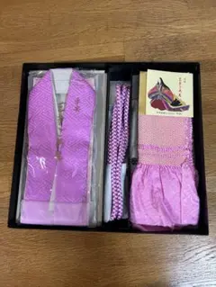 ピンク 帯締め、帯揚げ、伊達襟3点セット