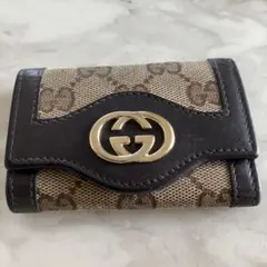 Gucci GGパターン　キーケース ベージュ/ブラック