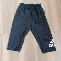 adidas 8分丈ブラックパンツ 150