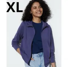 UNIQLOエアリズムUVカットメッシュパーカー　68ブルー