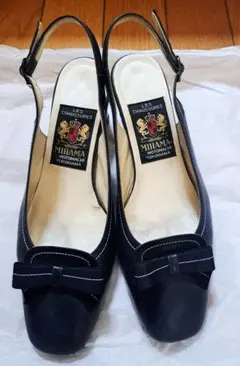 MIHAMA ミハマ 黒パンプス バックル付 24cm 日本製 箱あり 訳あり