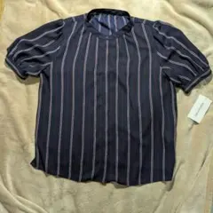 NATURAL BEAUTY BASIC ストライプ半袖シャツ新品タグ付きS