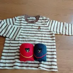 〈ミキハウス〉size80ロングＴシャツ＋ミニハンカチ2枚