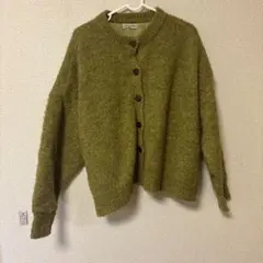 SM2 オリーブグリーン ニットカーディガン　厚手