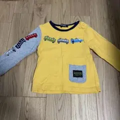 klädkäp 電車刺繍 長袖ロンT 90cm