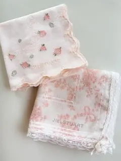 JILL STUART ピンク 花柄 ハンカチ　2枚セット