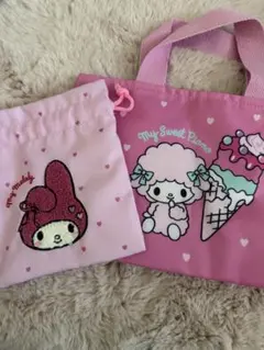 マイメロディ マイスウィートピアノ ピアノちゃん一番くじ バッグ・ポーチセット
