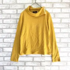 EAST BOY イーストボーイ　タートルネックボーダーカットソー　黄色　9