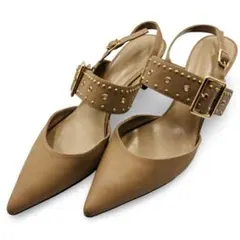 CHARLES&KEITH チャールズ＆キース パンプス レザー調 スタッズ付き