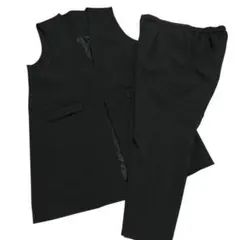 ✨️Xmasセール✨️　RANAN　ノーカラーロングジレセットアップ　3L　黒