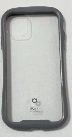 iFace iPhone 11 ケース クリア 強化ガラス (グレー)