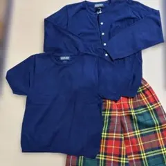 ネイビー カーディガンとTシャツセット M