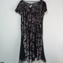 .295.お値下げ中！ベルベット生地薔薇模様、レース地のブラウス、ラメ入りボレロ