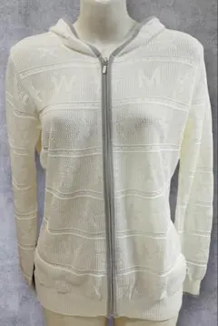Munsingwear メッシュ フルジップパーカー Mサイズ 白 透かし編みのサムネイル