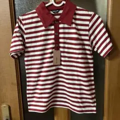 キ*ラ様 ❤️COMME CA ISM 赤と白のストライプ ポロシャツ 140A